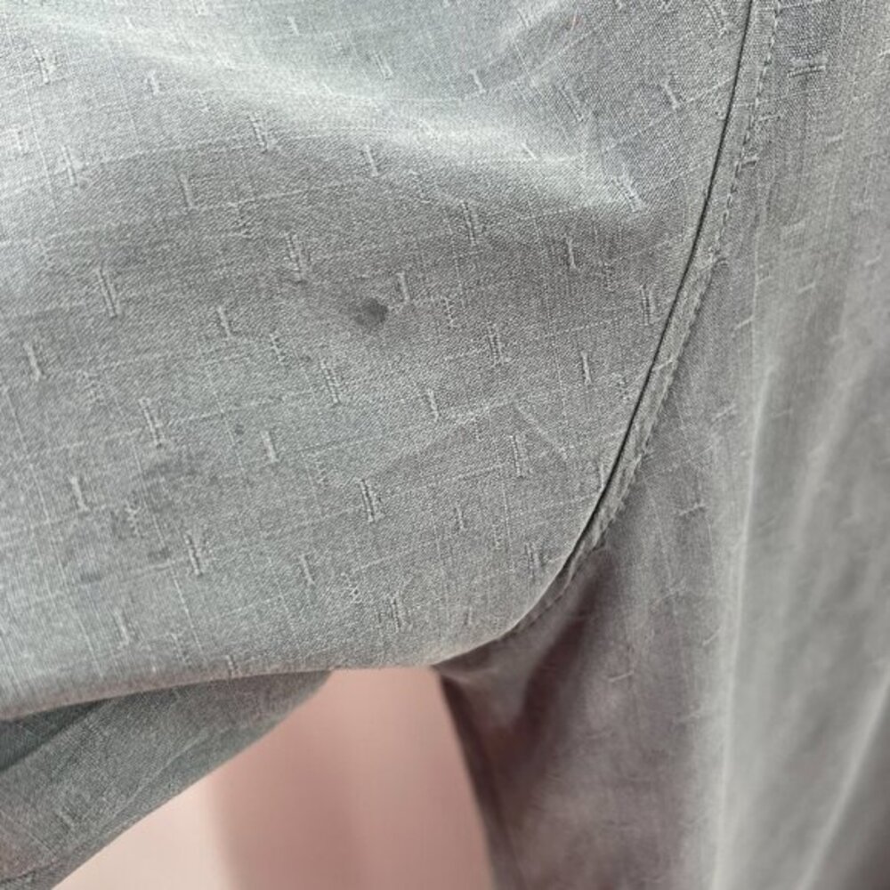 Tommy Bahama 100% textured silk orginal fit gray blue button front shirt XL - Picture 7 of 12
